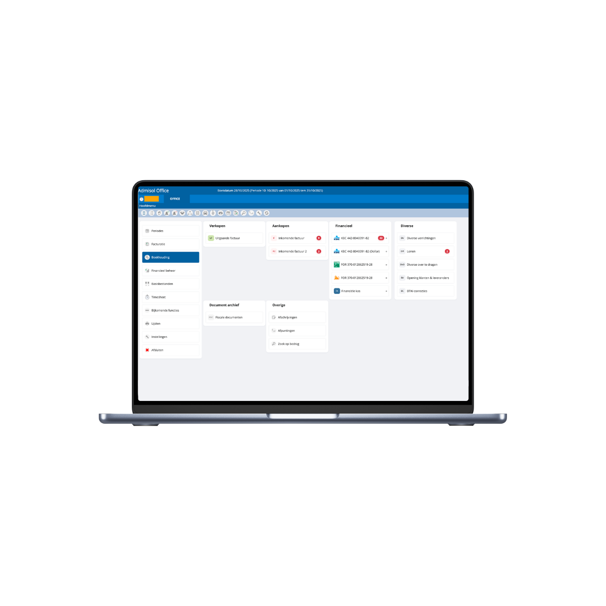 Admisol software mockup